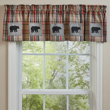 Bear Country Plaid Patch Valance Park Designs - The Fox Decor